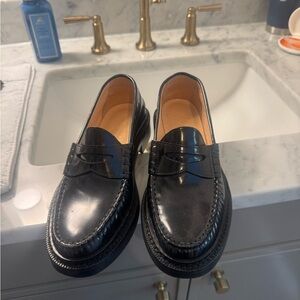 J. Crew Black Leather Loafers